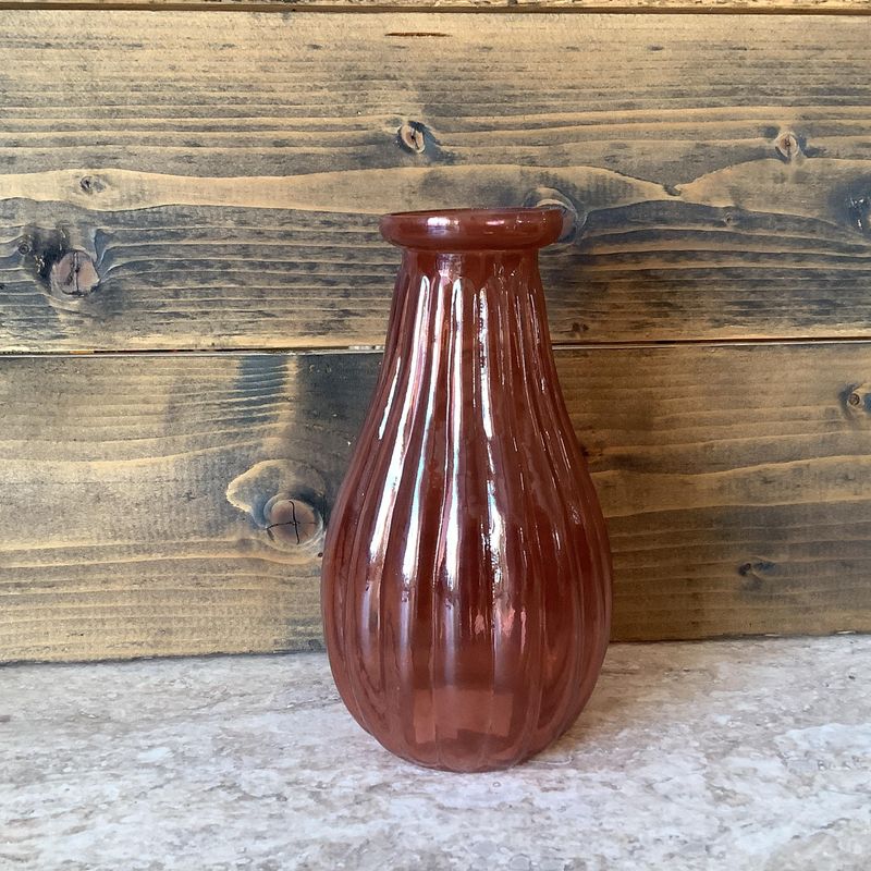 Vase Anemone rillet, rosé