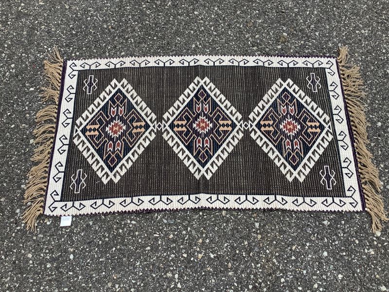 Kelim sort/sand str 70x115cm