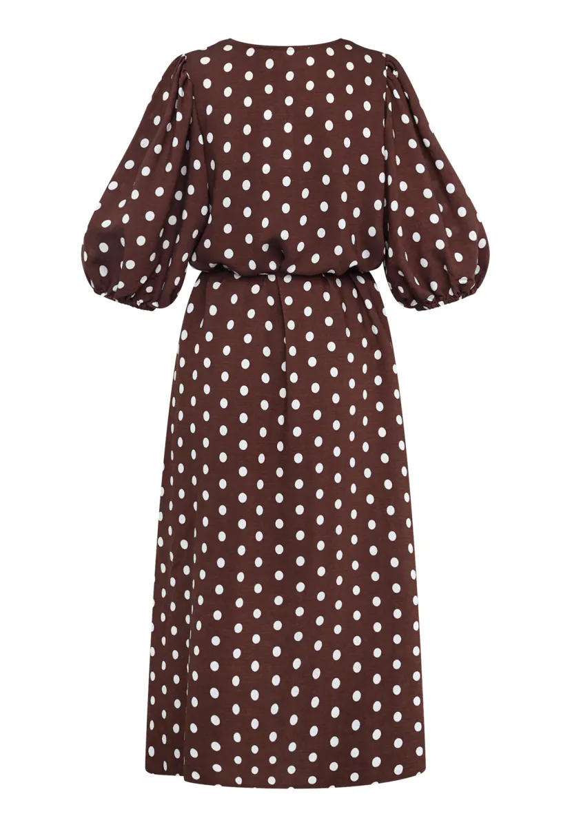 Ventia dress, brown dots