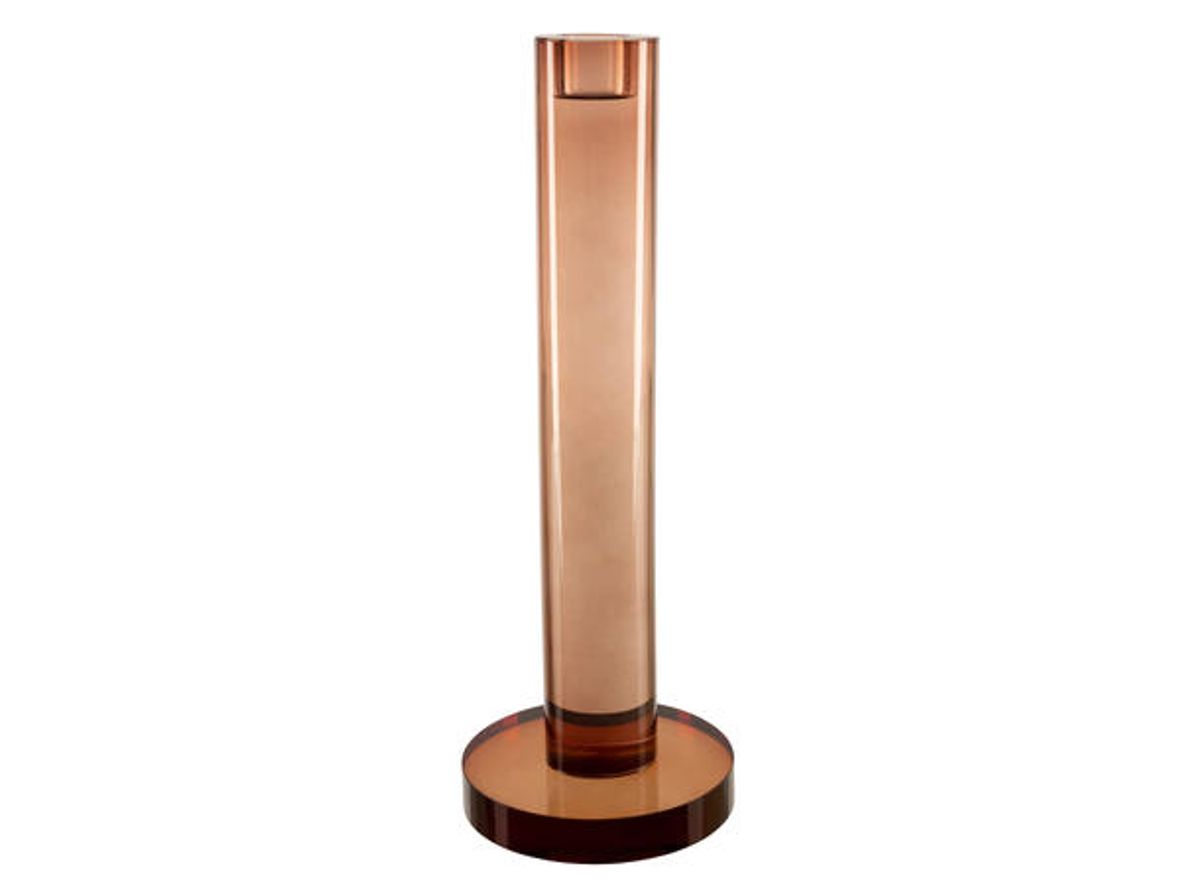 Lysestake krystall Amber for kronelys h 30 cm