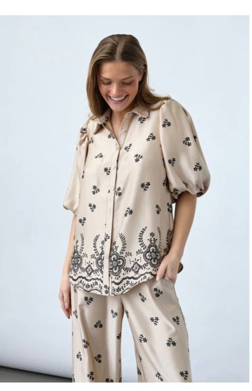 Ella blouse, champagne/ black